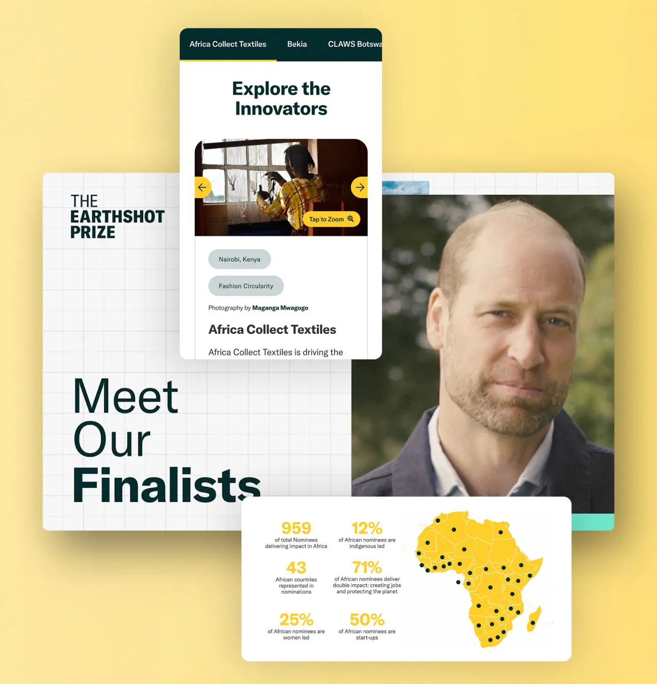 Pages from The Earthshot Prize website