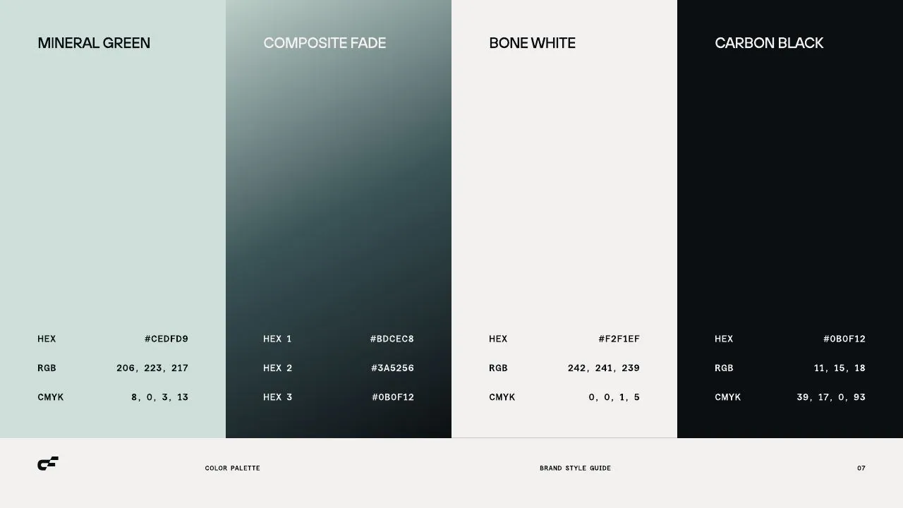 CF Composites colour palette