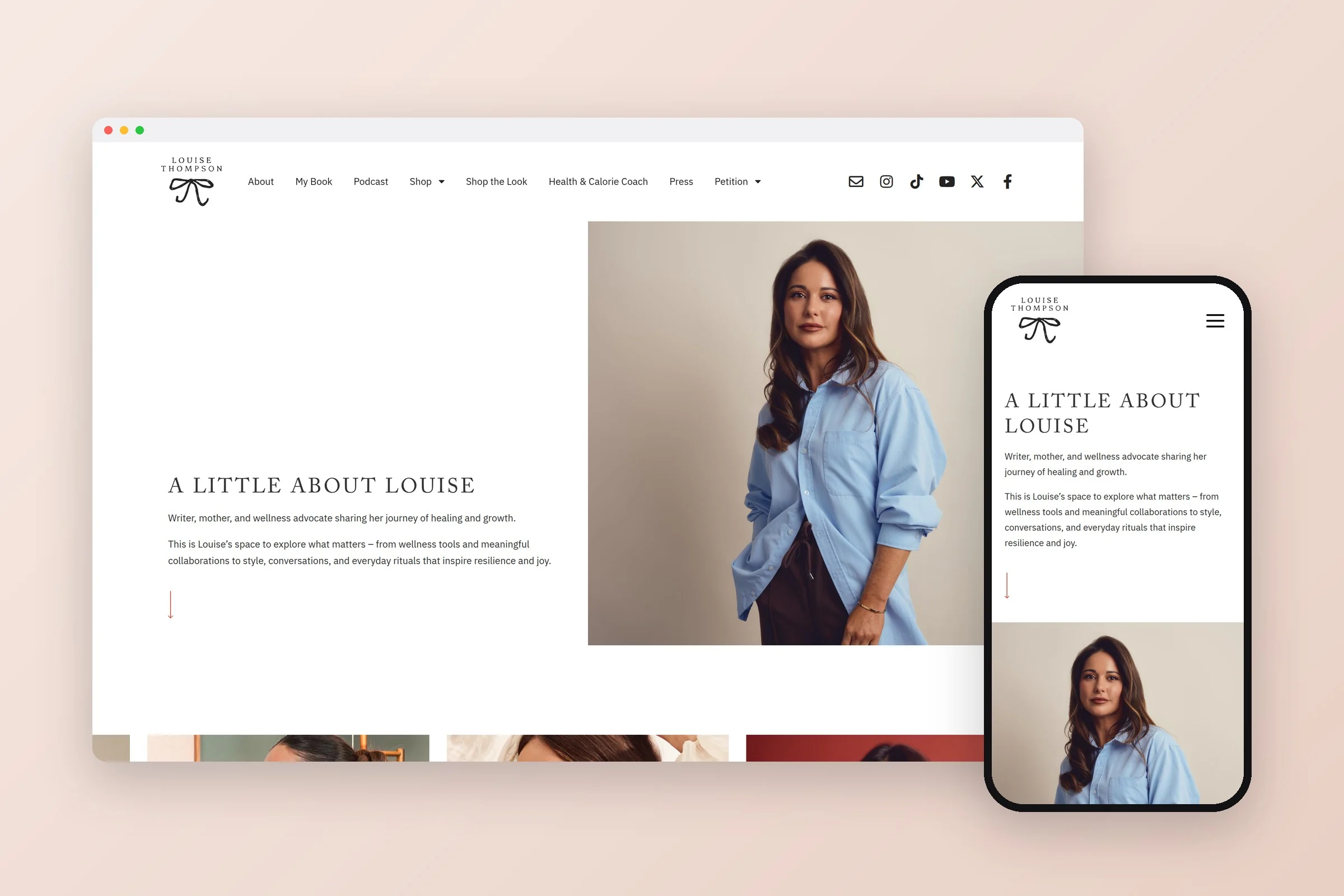 The Louise Thompson website homepage