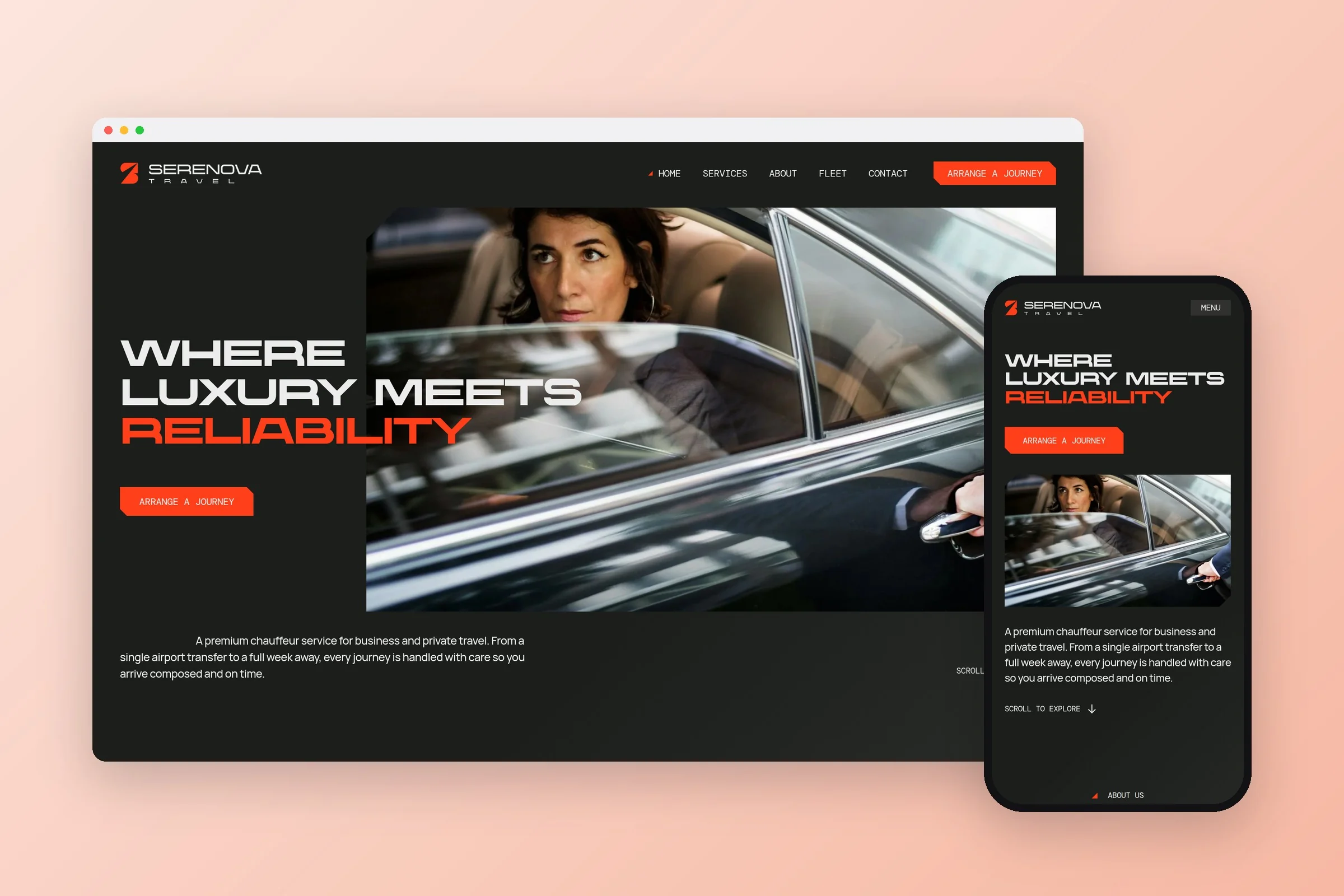 The Serenova Travel website