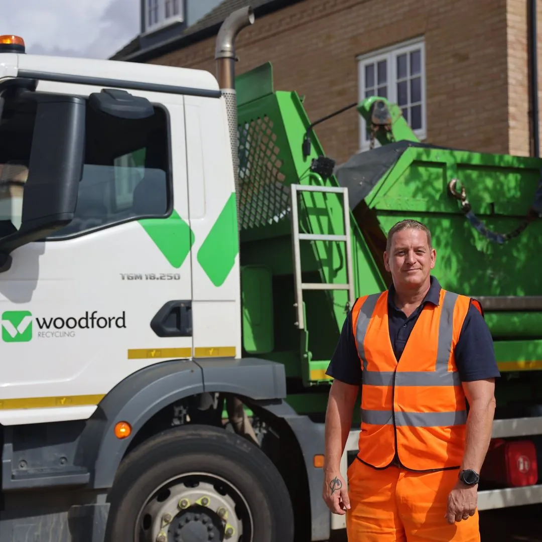 A Woodford Recycling driver